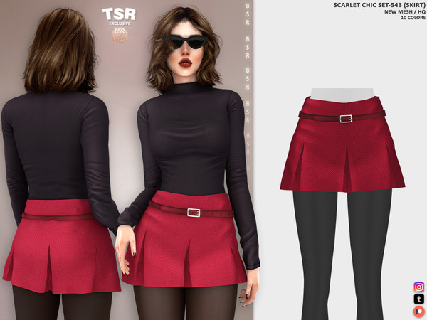 Sims 4 — SCARLET CHIC SET-543 (SKIRT) BD1399 by busra-tr — 10 colors Adult, Elder, Teen, Young Adult