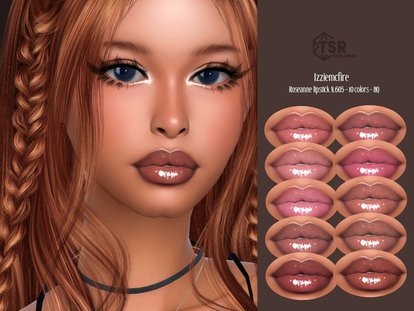 Sims 4 — IMF Roseanne Lipstick N.605 by IzzieMcFire — Roseanne Lipstick N.605 contains 10 colors in hq texture.