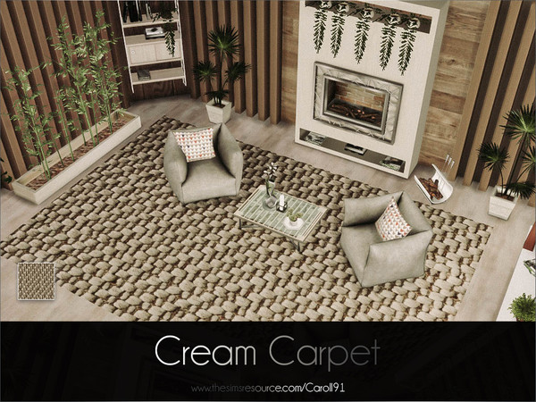 Sims 4 — Cream Carpet by Caroll912 — A single recolour beige-brown textured carpet. Designed for living rooms, bedrooms,