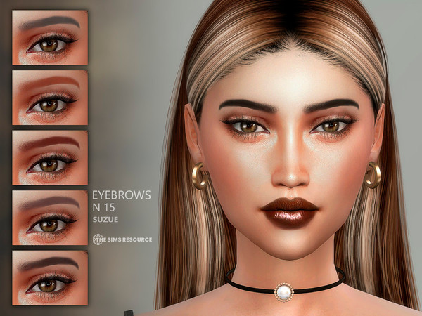 Sims 4 — Eyebrows N15 by Suzue — 8 Swatches