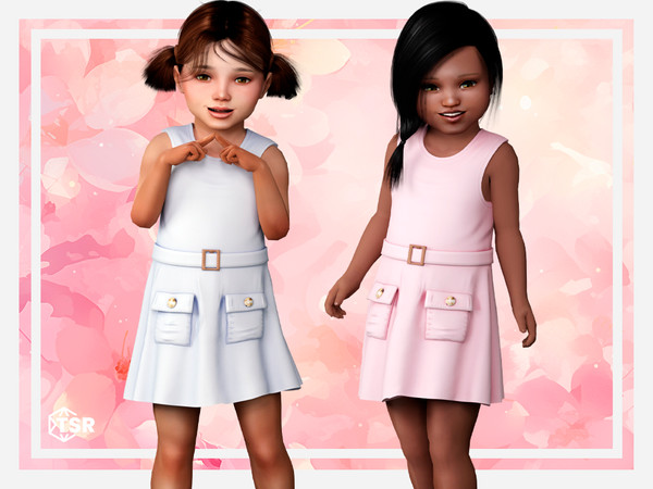 Sims 4 — Mao - A-line pocketed dress by Garfiel — This stylish A-line dress features a sleeveless design and a flattering