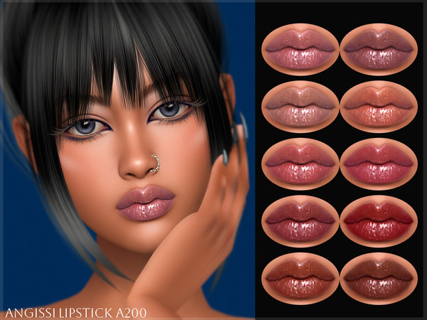 Sims 4 — Lipstick A200 by ANGISSI — PREVIEWS MADE USING HQ MOD Female