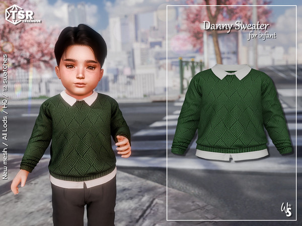 Sims 4 — Danny Sweater for infant by WisteriaSims — - FOR INFANT - NEW MESH - BOYS - Clothing Top Category