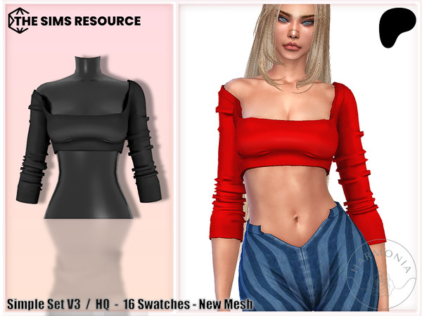 Sims 4 — Patreon - Simple Set V3 by Harmonia — New Mesh