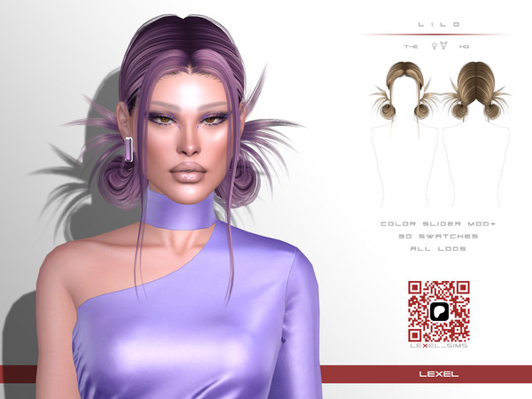Sims 4 — Lilo - adult hairstyle by LEXEL_s — 30 swatches