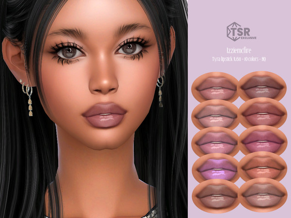 Sims 4 — IMF Tyra Lipstick N.611 by IzzieMcFire — Tyra Lipstick N.611 contains 10 colors in hq texture. Standalone item