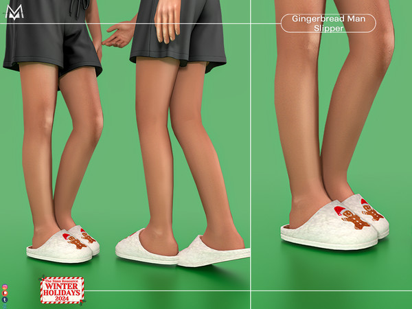 Sims 4 — Gingerbread Man Slipper S443 (Child) by Mermalade — New Mesh