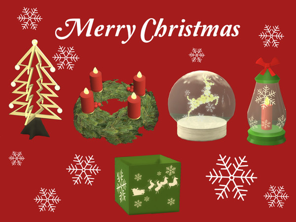 Sims 4 — Deer Snowglobe Light by videlke2 — Five different types of Christmas lights.