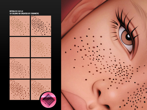 Sims 4 — Freckles Details N112 L2 by cosimetic — - 10 Colors.