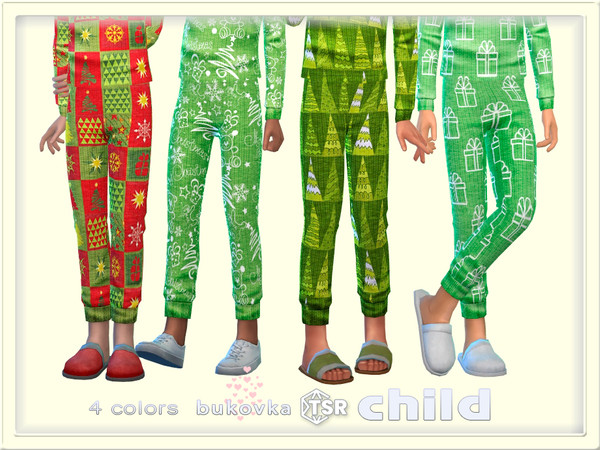 Sims 4 — Pants Winter by bukovka — Pants for children of both sexes: boys and girls in 4 coloring options. All cards are