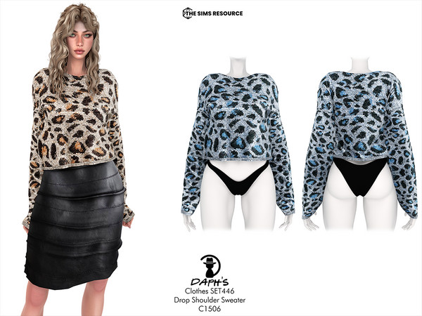 Sims 4 — Clothes SET446 - Drop Shoulder Sweater C1506 by Daph's — 8 Swatches