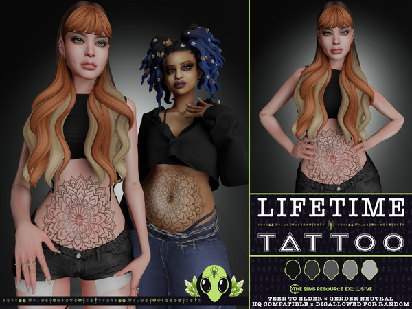 Sims 4 — Lifetime Tattoo by unidentifiedsims — x1 Colour