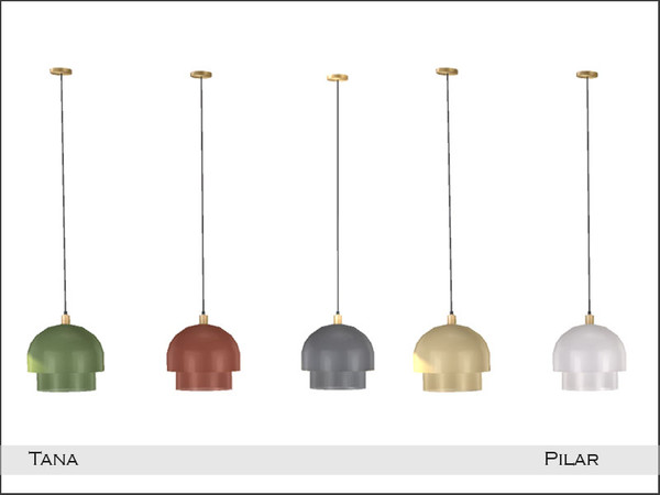 Sims 4 — Pilar Tana CeilingLightMedium by Pilar — Cheerful combination of wood and colorful patterns