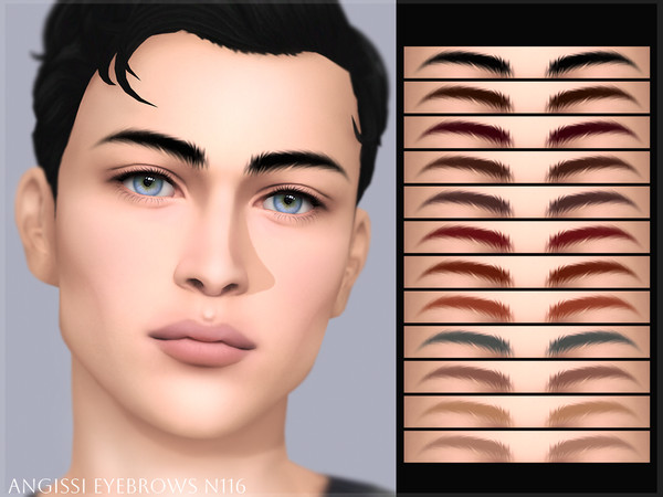 Sims 4 — Eyebrows n116 by ANGISSI — PREVIEWS MADE USING HQ MOD Female Male Teen to elder