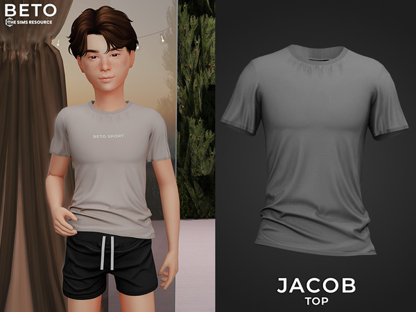 Sims 4 — Jacob (Top - Child version) by Beto_ae0 — Men's sportswear, enjoy it - 10 colors
