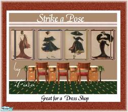 Sims 2 — Strike A Pose  by iZazu — Set includes 4 paintings which can be found in the game catelog under the