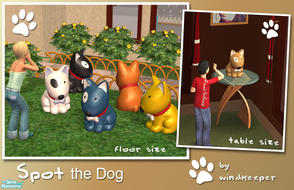 Sims 2 — Spot the Dog by Windkeeper — Decorative dog sculpture, floor and table sizes. Comes in several colors.
