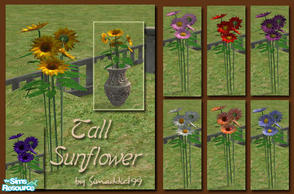 Sims 2 — Tall Sunflowers by Simaddict99 — Tall flower mesh, perfect for use in the garden or with large planters, post