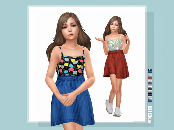 Sims 4 — Caissy Dress by lillka — 6 swatches