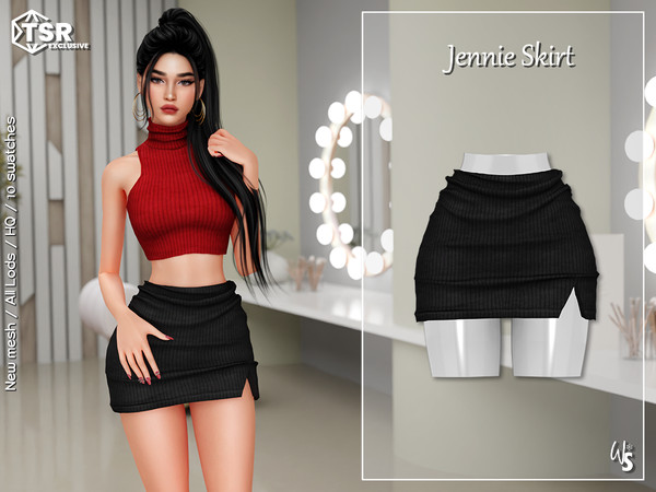 Sims 4 — Jennie Set (skirt) by WisteriaSims — - FOR WOMAN - NEW MESH - TEEN TO ELDER - Clothing Bottom Category