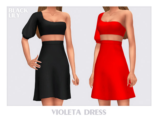 Sims 4 — Violeta Dress by Black_Lily — YA, A, Teen