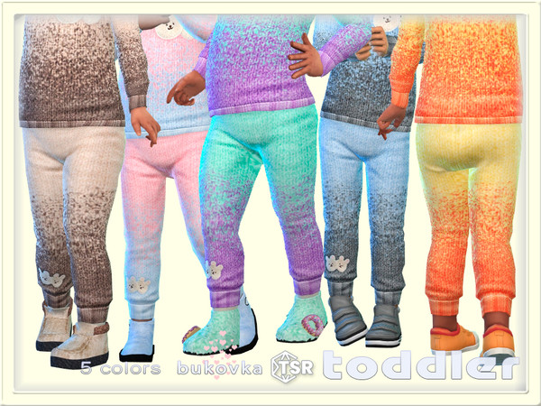 Sims 4 — Bunny Pants by bukovka — Pants for toddlers of both sexes: boys and girls in 5 coloring options. All cards have