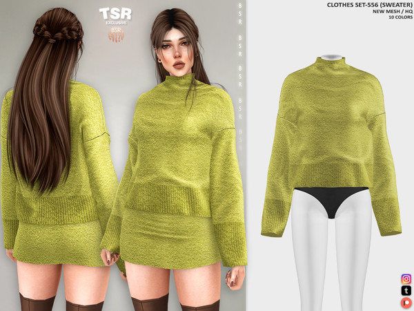 Sims 4 — CLOTHES SET-556 (SWEATER) BD1432 by busra-tr — 10 colors Adult, Elder, Teen, Young Adult