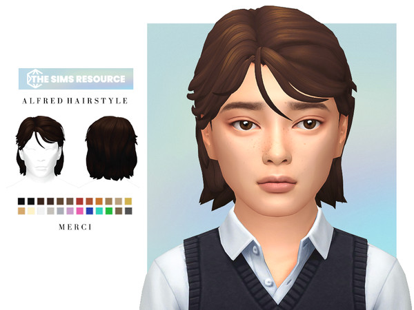Sims 4 — Alfred Hairstyle for Child by -Merci- — New Maxis Match Hairstyle for the Sims4. -EA Colours.
