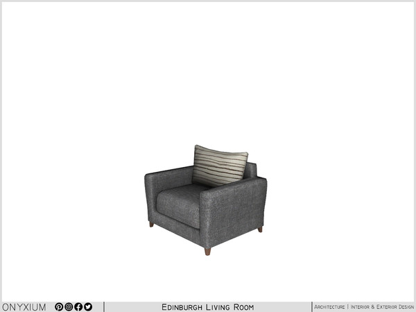 Sims 3 — Edinburgh Sofa Single by Onyxium — Onyxium@TSR Design Workshop Living Room Collection - Belong To The 2025 Year