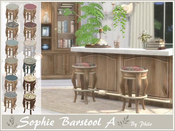 Sims 4 — Philo_Sophie_Barstool A.package by philo — This set will give your country houses a cottagecore aesthetic: