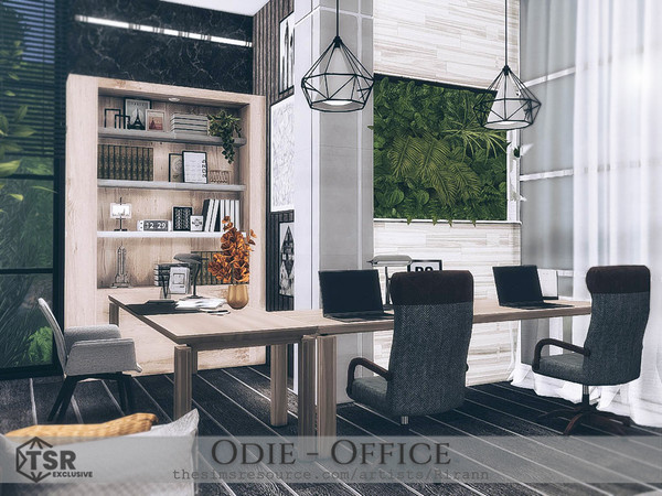 Sims 4 — Odie - Office - TSR CC Only by Rirann — Odie is a cozy modern office
