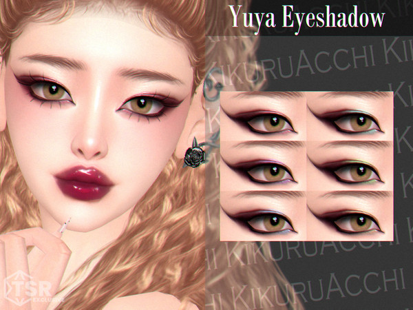 Sims 4 — Yuya Eyeshadow by Kikuruacchi — - It is suitable for Female and Male. ( Teen to Elder ) - 6 swatches - HQ