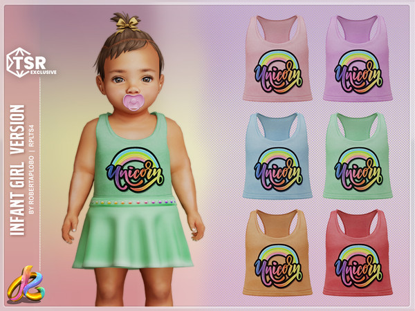 Sims 4 — Girl Top 300-Infant by RobertaPLobo — Top 300 - Infant Girl version - Unicorn - TS4