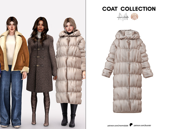 Sims 4 — (Patreon) Coat Collection - Long Parka P242 by busra-tr — 16 colors Adult, Elder, Teen, Young Adult