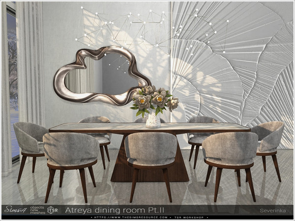 Sims 4 — Atreya dining room Pt.II by Severinka_ — A set of furniture and decor for decorating a dining room.
