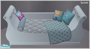Sims 2 — Sunair T659 NCE Single Bed (blue) by Sunair — Sunair T659 NCE Single Bed (blue) of NCE Girls Room - Recolor set