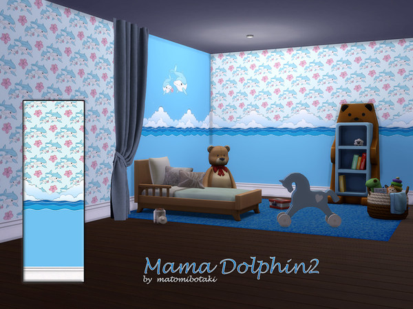 Sims 4 — Mama Dolphin2.package by matomibotaki — Friendly dolphin mom swims with her baby through the nursery and spreads