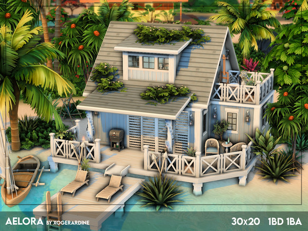 Sims 4 — Aelora (NO CC) by xogerardine — Cute and breezy house on a beach, enjoy! x