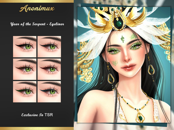 Sims 4 — Year of the Serpent - Eyeliner by Anonimux_Simmer — - 6 Swatches