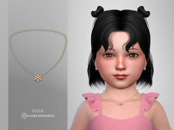 Sims 4 — Flower Necklace Toddler by Suzue — New Mesh (Suzue)