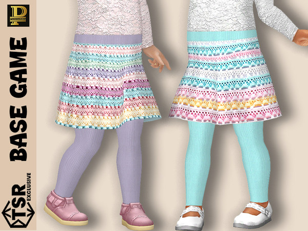 Sims 4 — Toddler Pastel Crochet Skirt by Pelineldis — Six crocheted skirts for toddler girls in pastel colors.