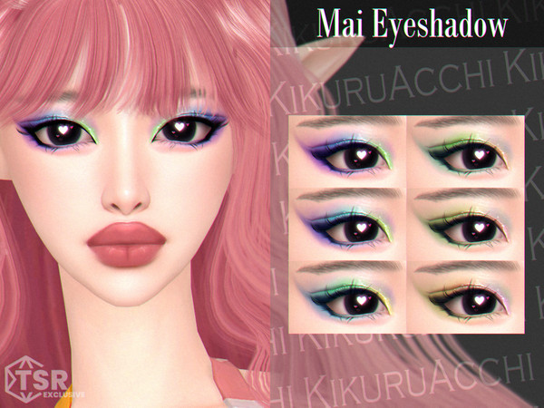 Sims 4 — Mai Eyeshadow by Kikuruacchi — - It is suitable for Female and Male. ( Teen to Elder ) - 6 swatches - HQ