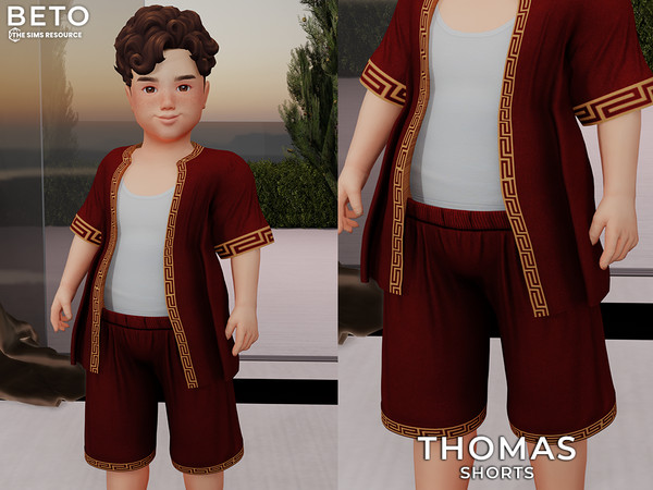 Sims 4 — Thomas (Shorts - Toddler Version) by Beto_ae0 — Summer outfit for men, enjoy it
