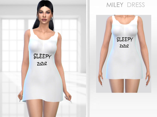 Sims 4 — Miley Dress by Puresim — Sleepwear dress for female sims