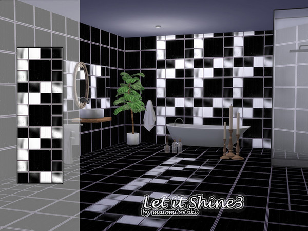 Sims 4 — Let it Shine3.package by matomibotaki — Modern elegant tiled walls with contrasting elements, the set consists