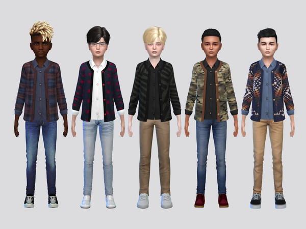 Sims 4 — Brushed Casual Cardigan Boys by McLayneSims — TSR EXCLUSIVE
