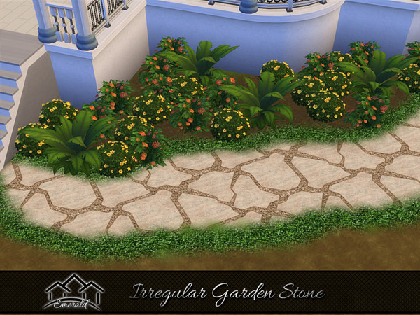 Sims 4 — Irregular Garden Stone6 by Emerald — Irregular Stones can be used in grass,mulch to make a stepping stone walk