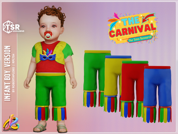 Sims 4 — Boy Bottom 302 - Carnival Frevo Costume -Infant by RobertaPLobo — Bottom 302-Brazil Carnival Frevo Costume