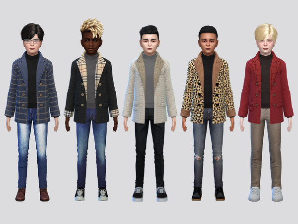 Sims 4 — Quero Coat Jacket Boys by McLayneSims — TSR EXCLUSIVE