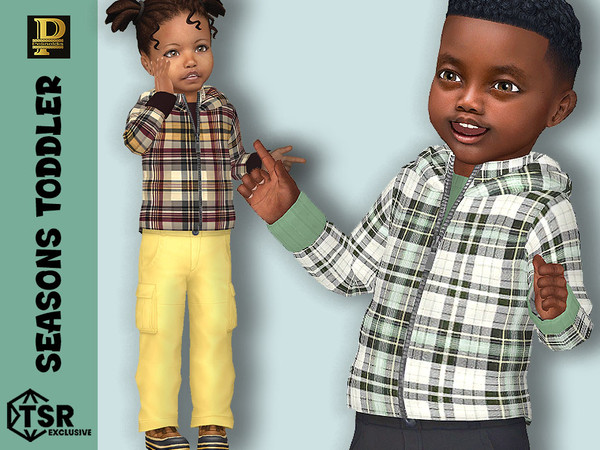 Sims 4 — Toddler Farmhouse Plaid Jacket by Pelineldis — Six jackets for toddler boys and girls with plaid patterns.